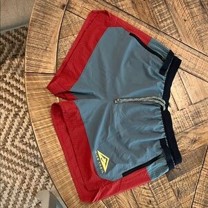 Red and Gray Men's Athletic Shorts